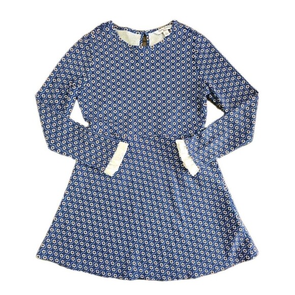 Brooks Brothers Floral Long Sleeve Dress Girls Size Large Blue Red White Ruffle - Picture 4 of 10